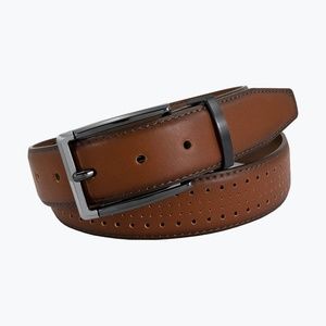 Stacy Adams Men Brown Cognac Leather Belt Pacer Perforated Belt NWT Size 36